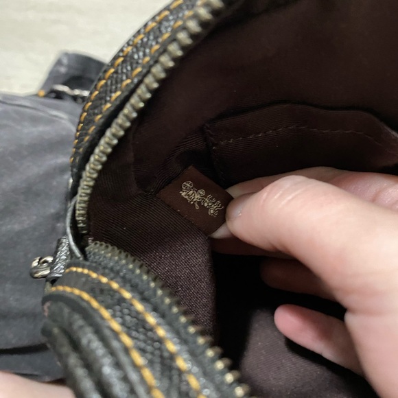 Coach Isla Tattoo Chain Black Mini Crossbody Leather Bag with Floral Embroidery - Picture 9 of 12